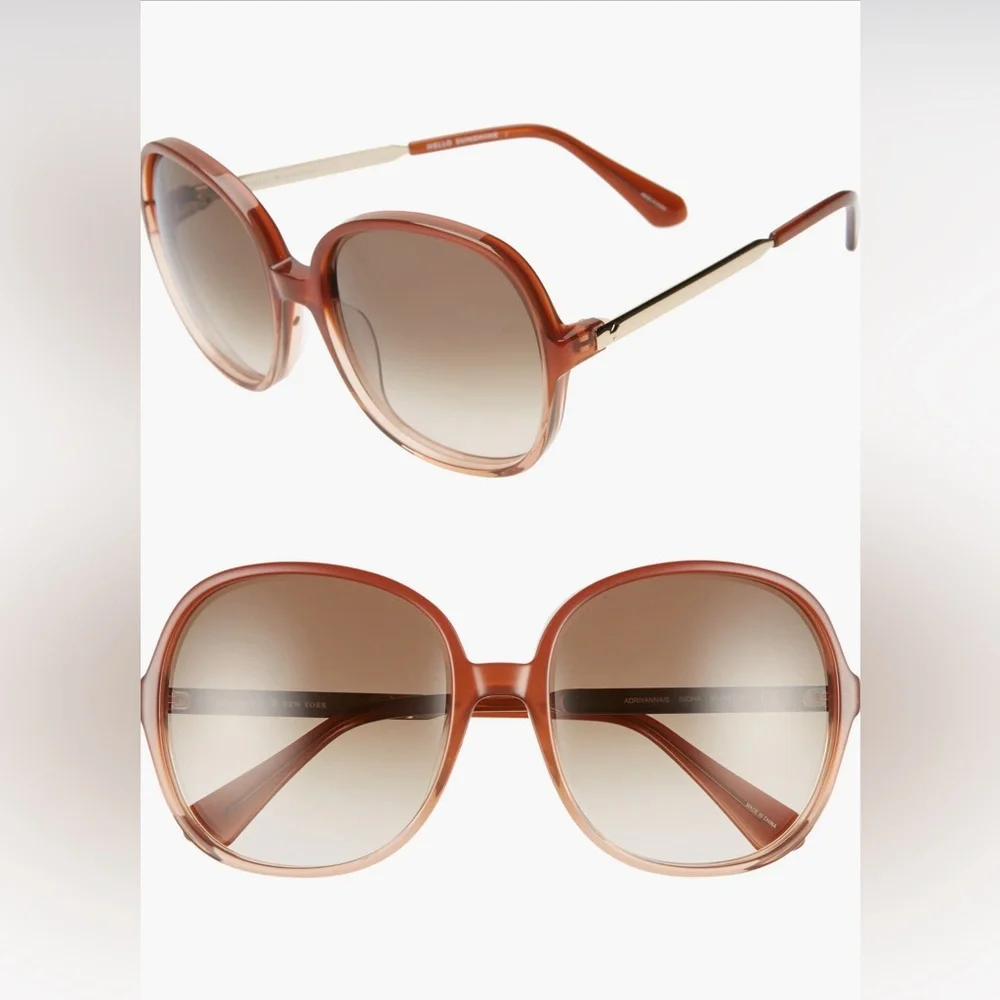 NEW! Kate Spade New York Adriyanna 60mm round sunglasses in Brown🤎